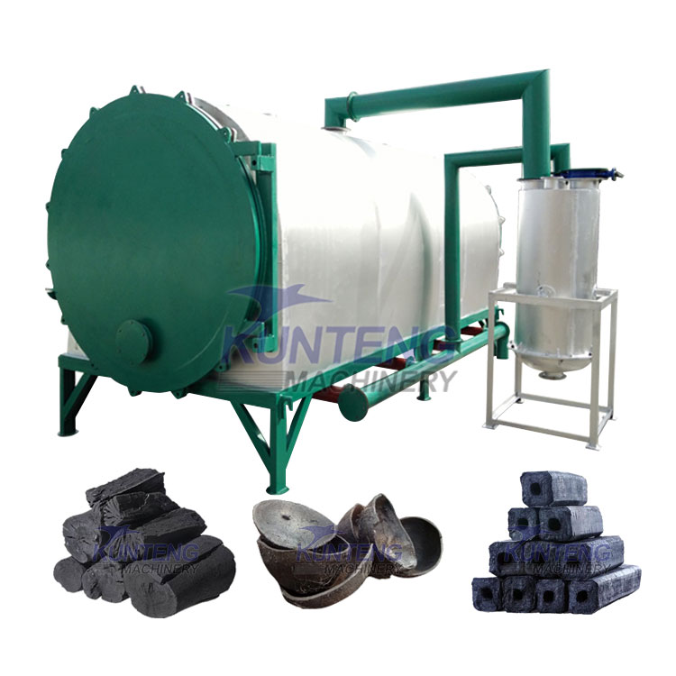 Wood Log Biomass Barbecue Charcoal Making Machine Carbonization Furnace - Color: White