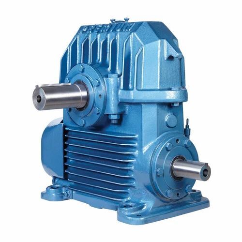 Cast Iron Foot Worm Reducer Gearbox - Color: Blue