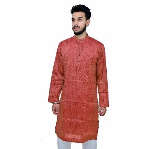 Mens Red Cotton Kurta Pajama
