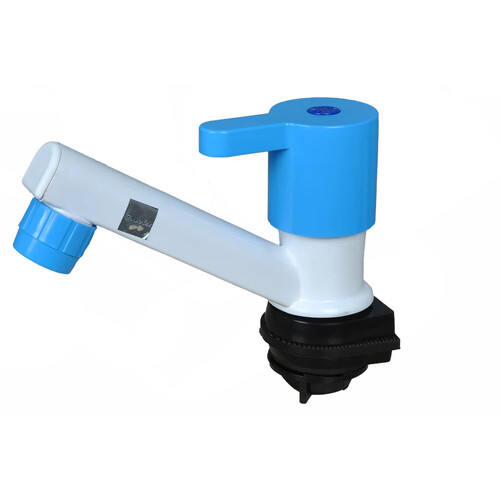 Plumtek Ptmt Leva Series Bib Pillar Tap - Color: White And Blue