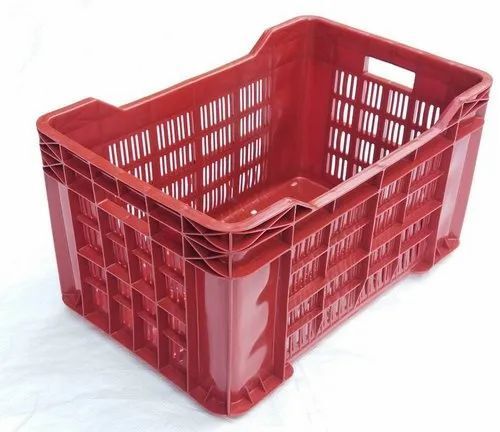 Red Plastic Vegetable Crate