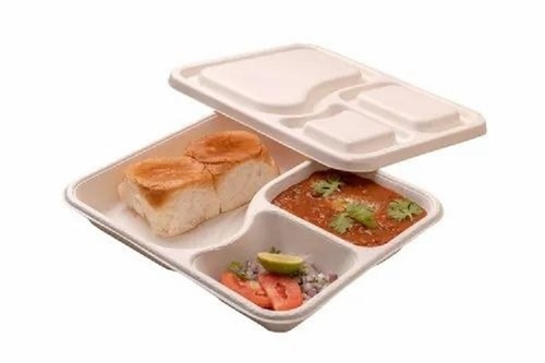 3 Compartment Bagasse Paper Plates