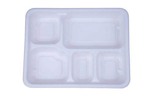 5 Compartment Disposable Rectangular Plates