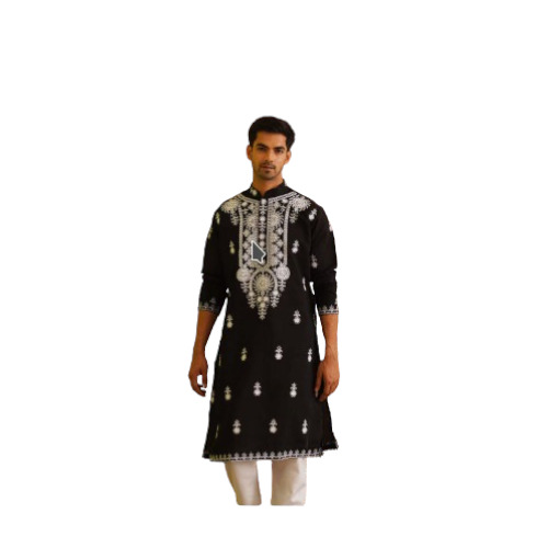 Mens Cotton Embroidered Kurta