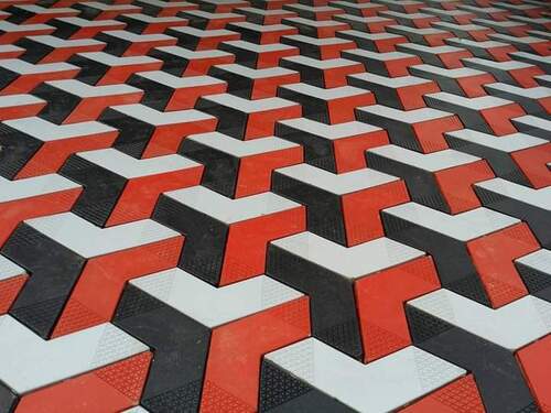 Red Shaped Paver Blocks