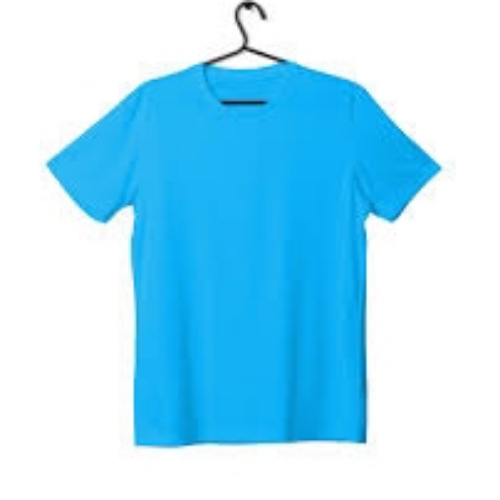 Plain T Shirt - Cotton Fabric, Various Sizes, Blue, O-Neck, Short Sleeves, Regular Fit, Quick Dry, Comfortable Fit