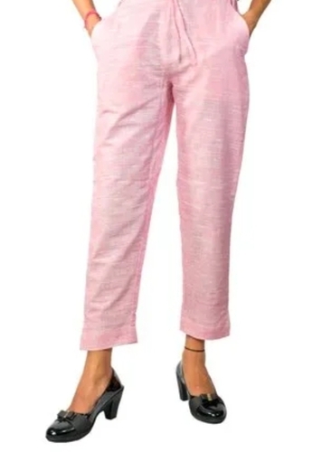 Ladies Pink Cotton Pant