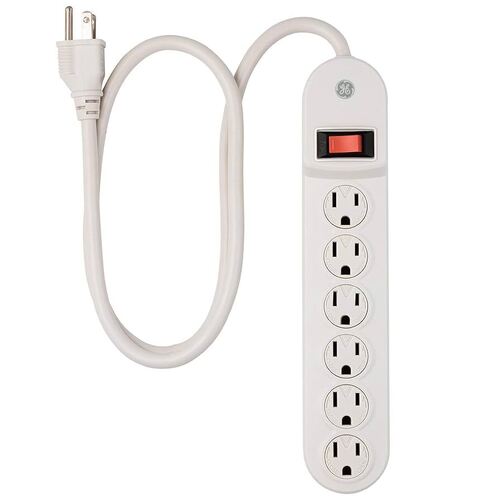 Plastic Power Strip - Color: White