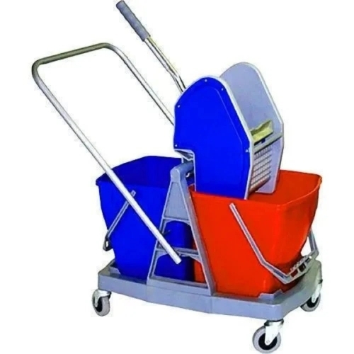 Double Bucket Plastic Wringer Trolley