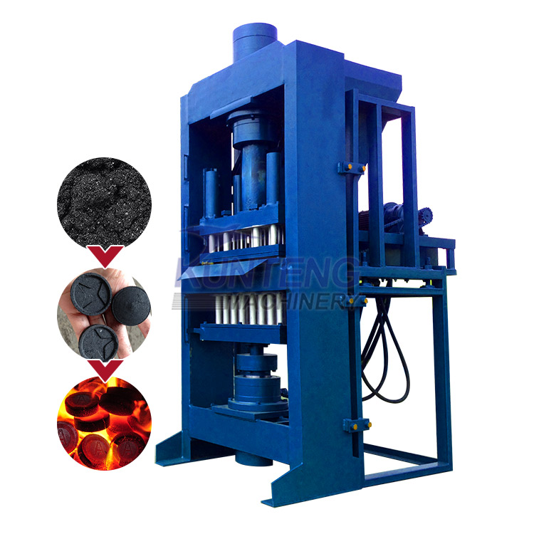 Customized Shape Charcoal Briquette Making Machine - Color: Blue