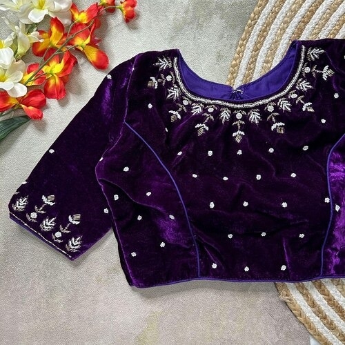Blue Velvet Blouse