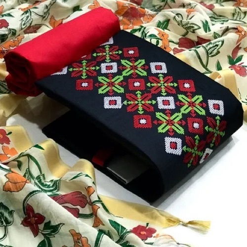 Cotton Slub Dress Material