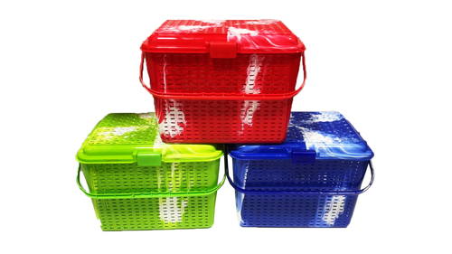 Fancy Plastic Basket (Big) (D/C) - Color: Multi