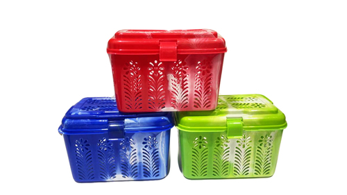 Fancy Plastic Basket (Small) (D/C) - Color: Multi