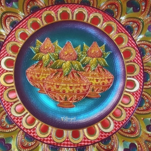 Gold plated rangoli