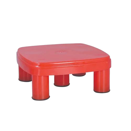 Red Plastic Bathroom Stool