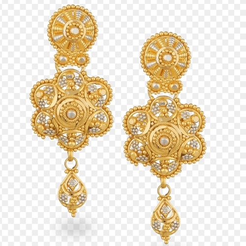 Artificial Earring - Metal, Standard Size, Golden Color | Fancy Appearance, Glossy Finish, Long Lasting, Ideal for Gifting and Special Occasions