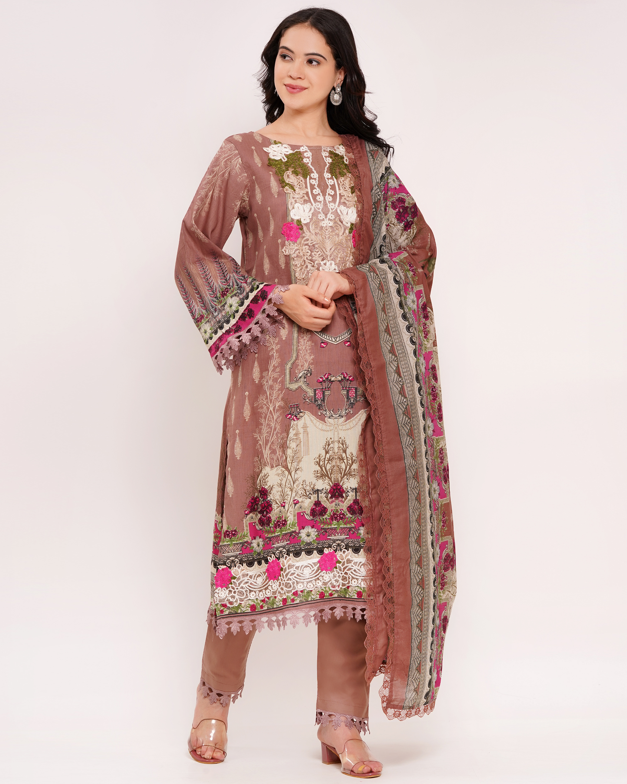 Pakistani Lawn Cotton Suit Set For Women