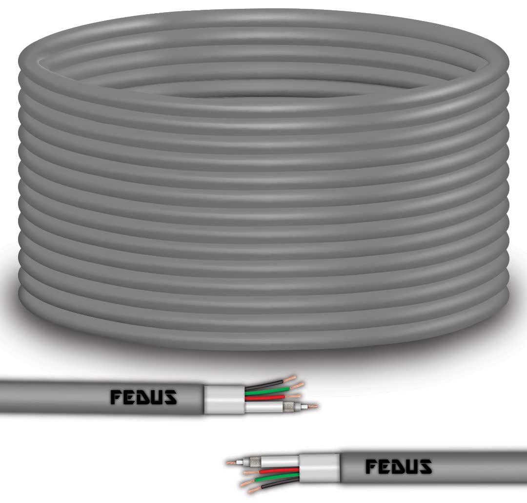 Fedus 23awg Pure Copper 3+1 Outdoor Cctv Camera Coaxial Cable
