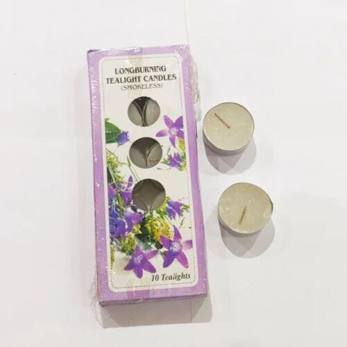 White Tea Light Candles - Paraffin Wax, Multicolor, Round Shape | Handmade, Relighting Feature, Unique Design for Home Decoration, Party Use
