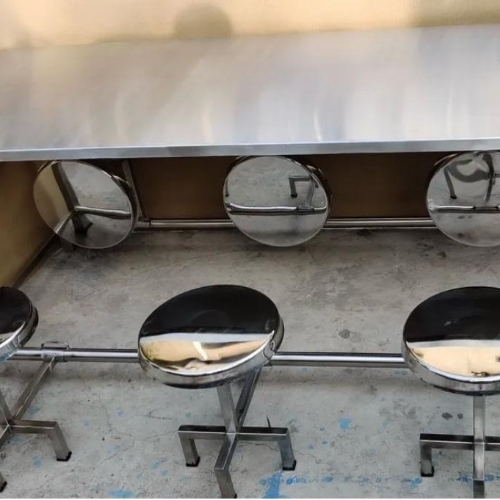 8 Seater Steel Canteen Dining Table