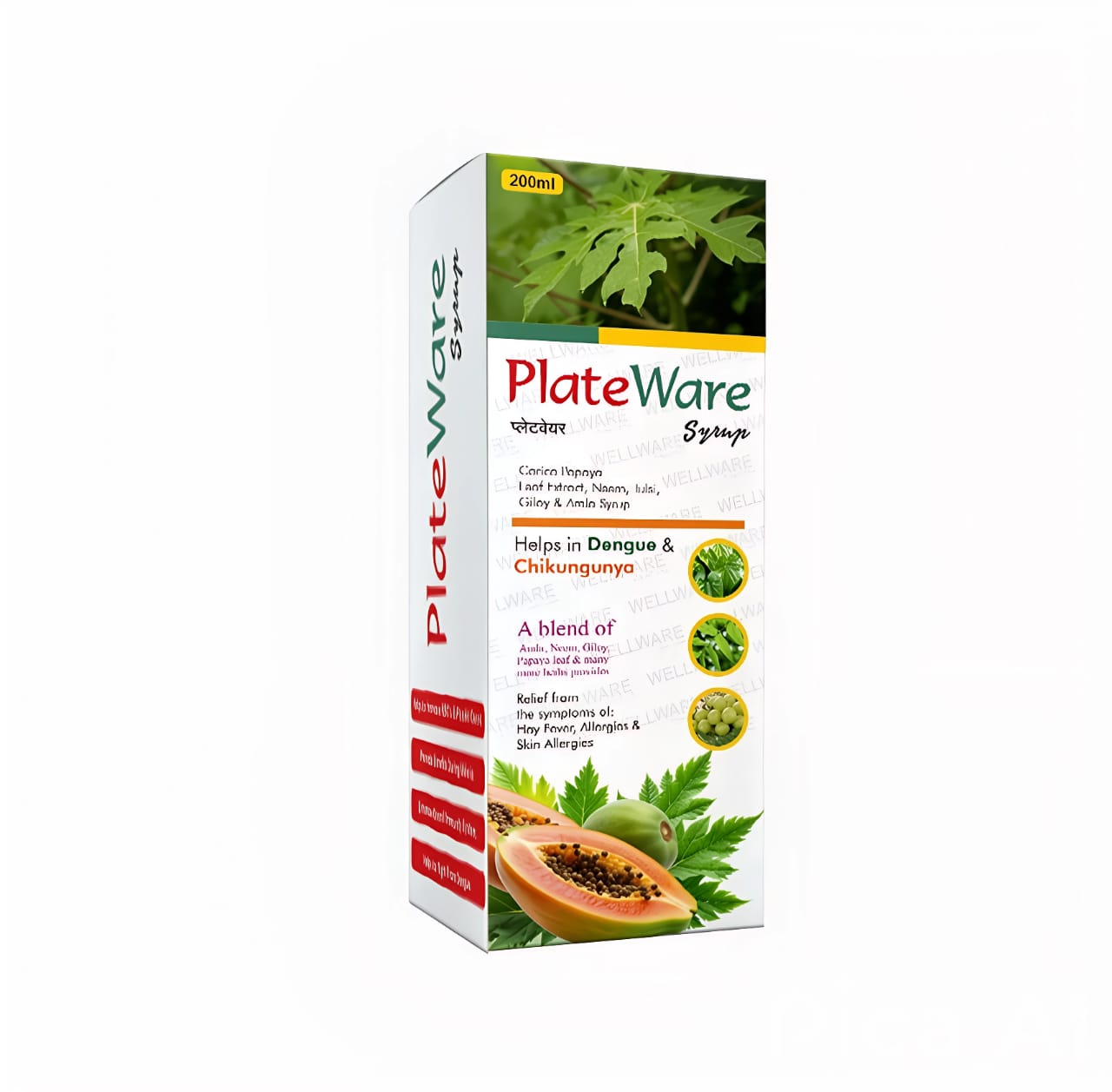 Plateware Carica Papaya Leaf Extract Ayurvedic Syrup 200 Ml - Age Group: Suitable For All Ages