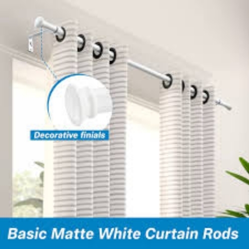 White curtain rod