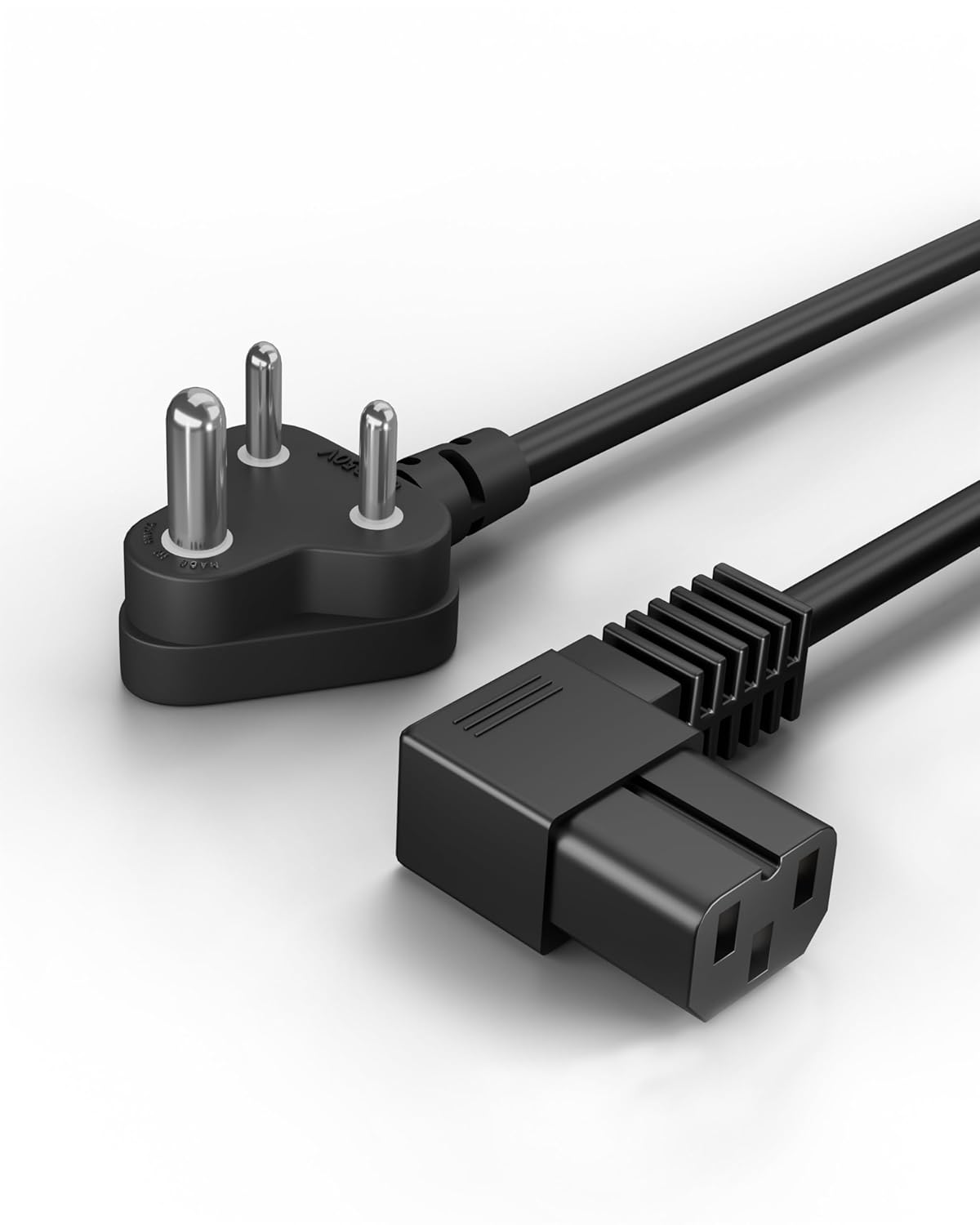 Fedus 90 Degree L Shape 3 Pin Computer Power Cable 10 Meter - Color: Black