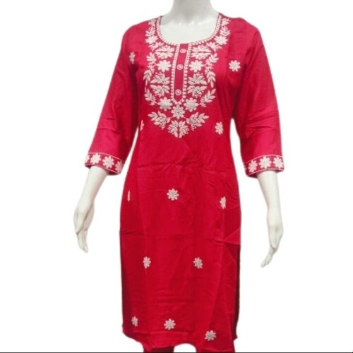 Rayon Embroidery Kurti - Color: Comes In Various Colors