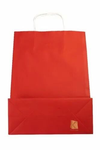 Red Color Plain Paper Bag
