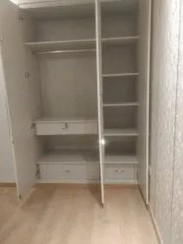 Three Door White Wooden Wardrobe