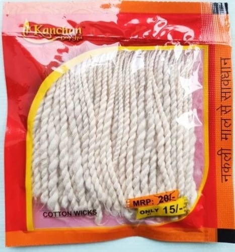 3.2inch Kanchan Twisted White Cotton Wicks