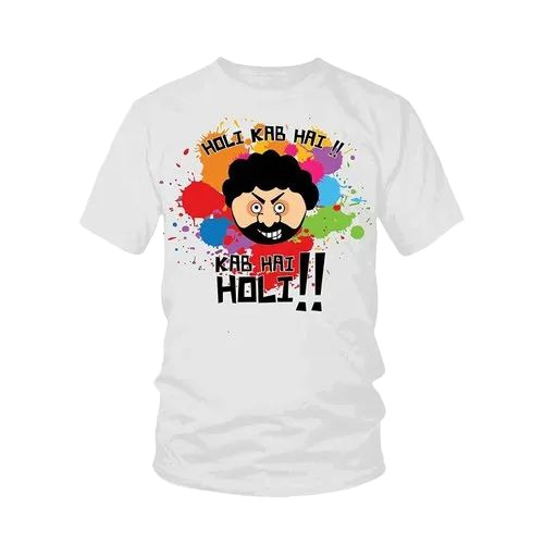 Cartoon Holi Printed T Shirt
