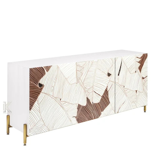 Floral Design Solid Wood Sideboard