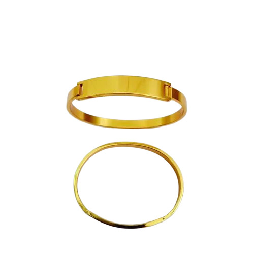 Men Plain Brass Cuff Bracelet