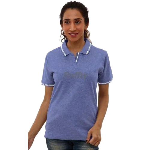 Ladies Blue T Shirt - Fabric Type: Cotton
