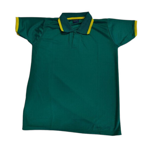Men Dark Green Plain Cotton T Shirt