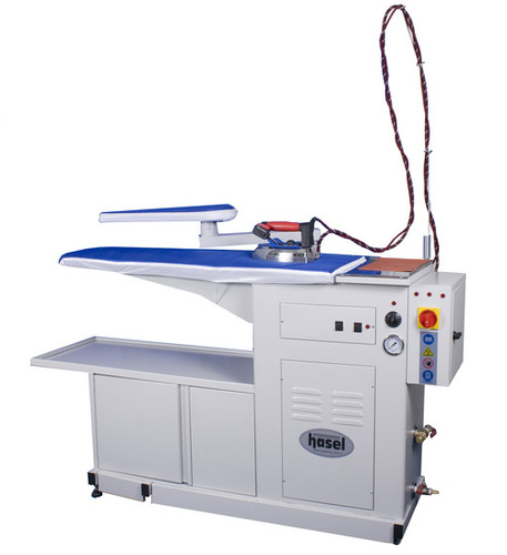 Narrow Ironing Table With Boiler - Color: White And Blue