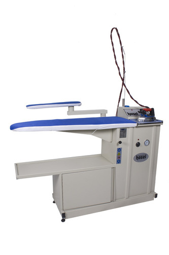Narrow Ironing Table With Boiler Vacuum and Swivel Arm