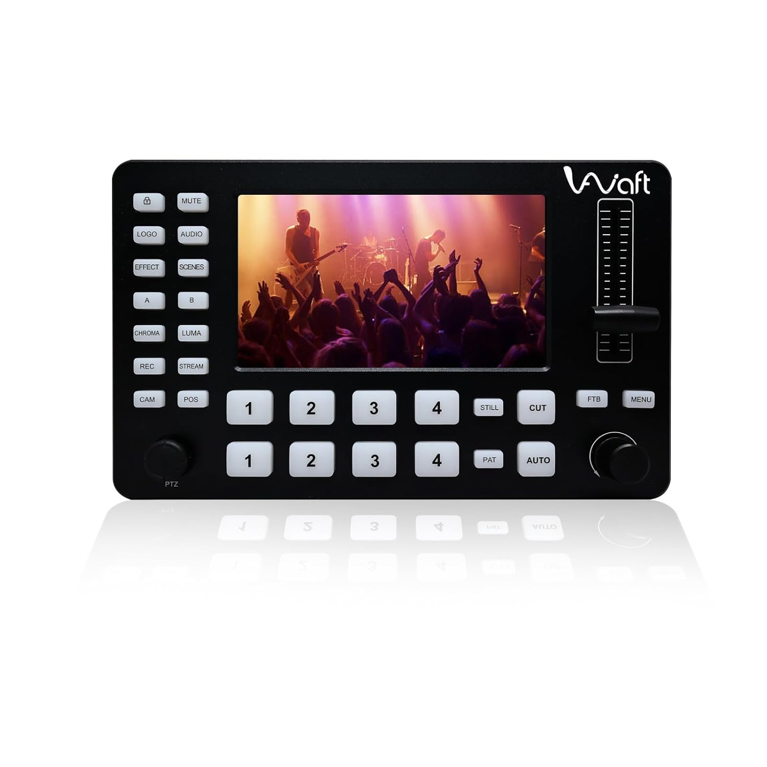 Aiwaft Compact 4-Channel Hdmi Live Video Mixer Switcher Built-In Streaming With Ptz Camera Control