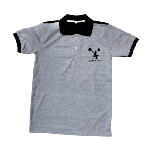 Grey Men Cotton Half Sleeves T Shirt