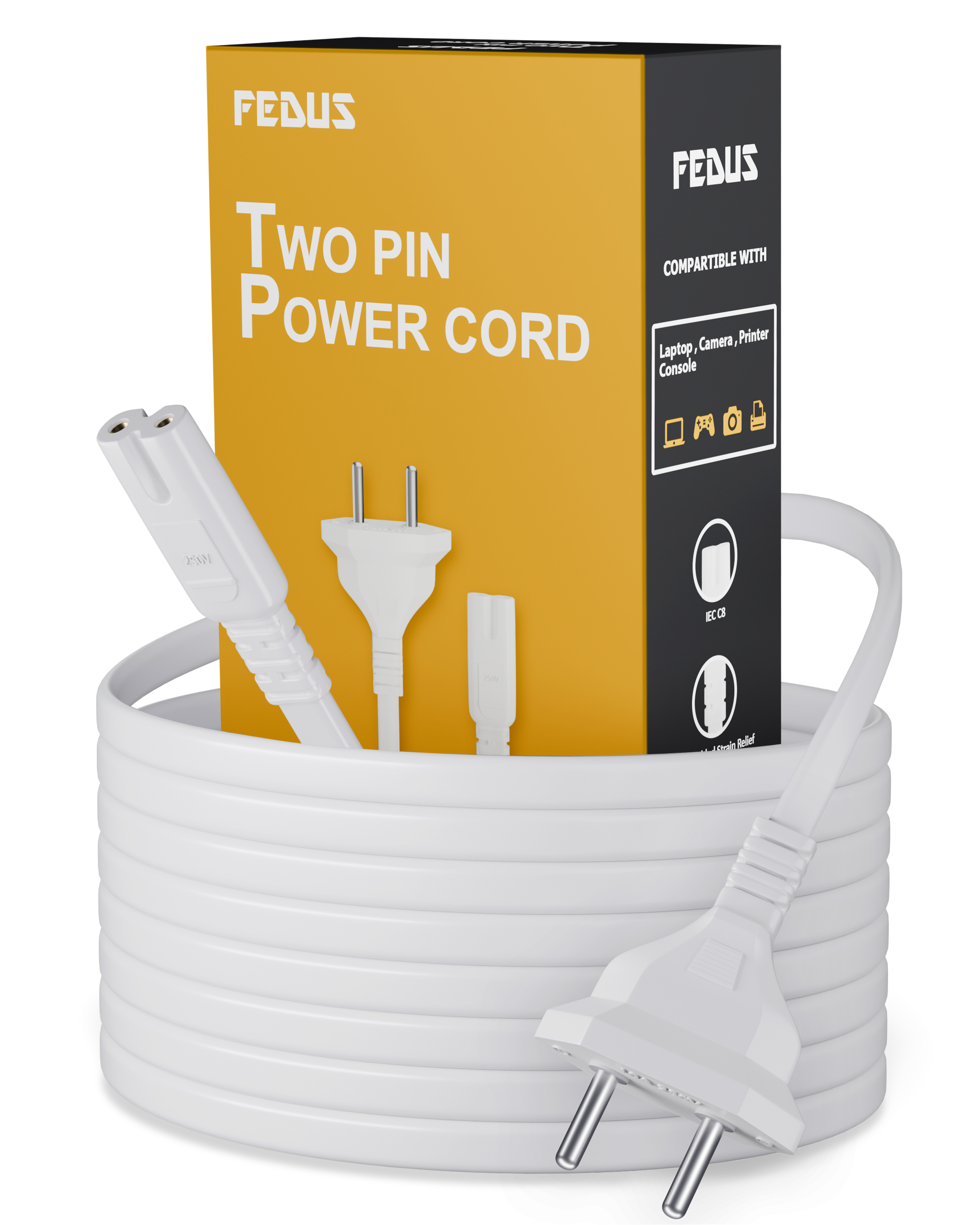 2 Pins Universal Replacement AC Power Cord Cable Wire