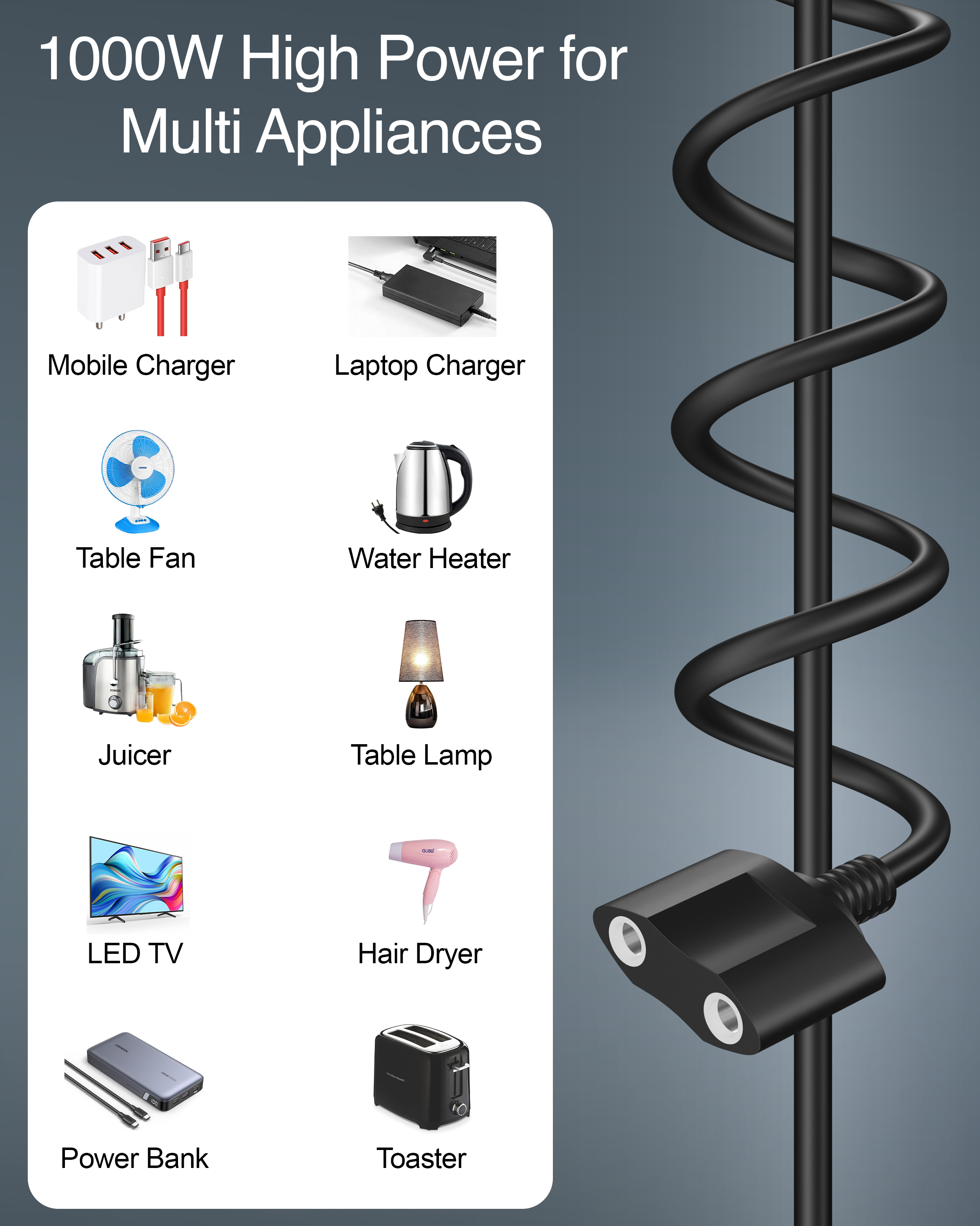 6AMP 2 Pin Power Extension Cord Wire