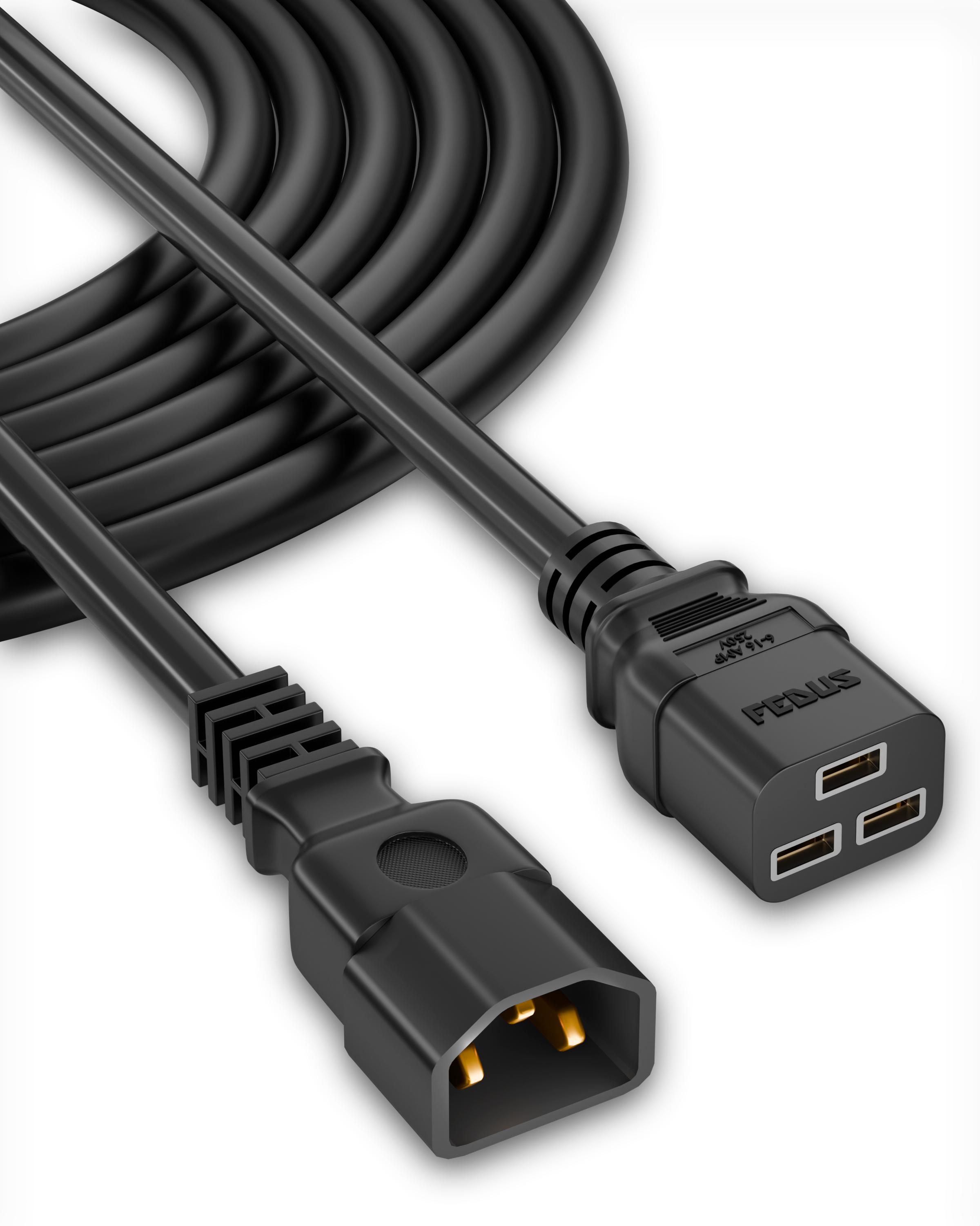 Ac Power Cord 3 Prong C14 Male To C19 Female - Cable Length: 1.5 Meter (M)