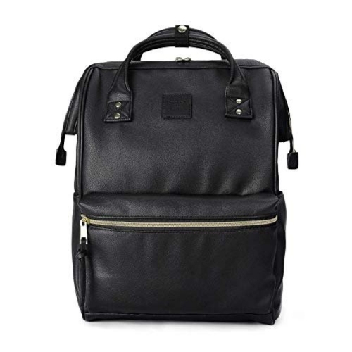 Black Leather College Bag