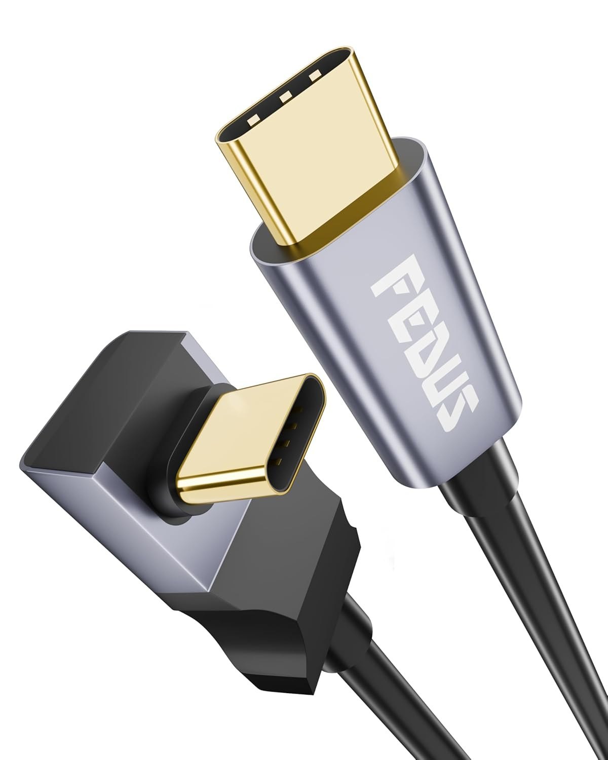 FEDUS 1.5M L-Shape USB-C to C 100W 20V/5A Fast Charging Cable for MacBook, iPad, SSD, Pixel
