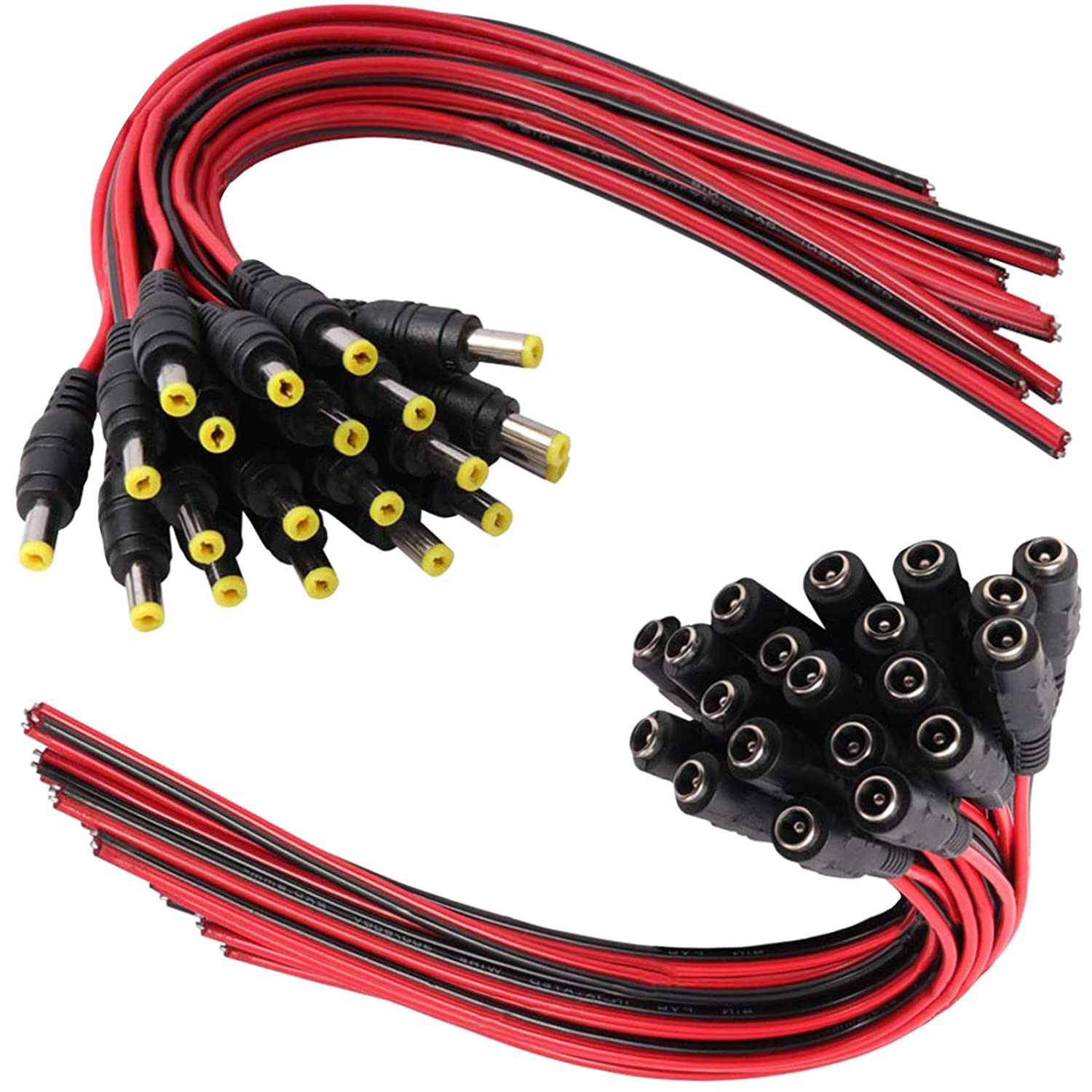 Fedus 18awg Dc Power Pigtail Cable Male & Female Plug Adapter Connector