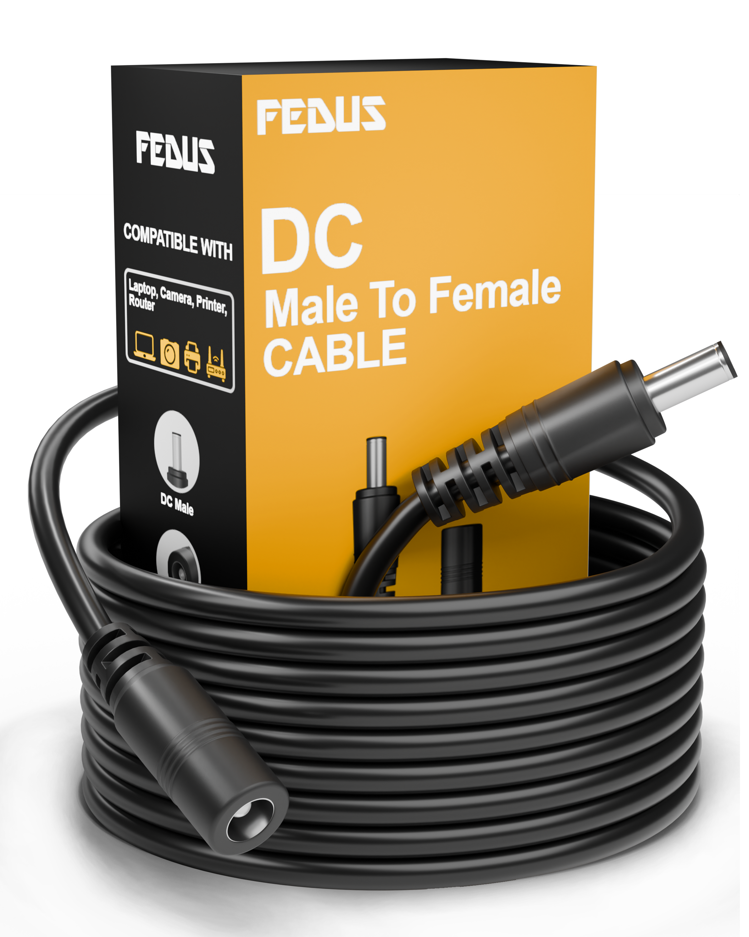 Fedus Male To Female Dc Plug 5 Meter 20awg Power Adapter Extension Cord