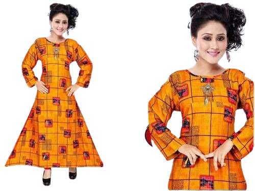 Ladies Round Neck Rayon Kurti