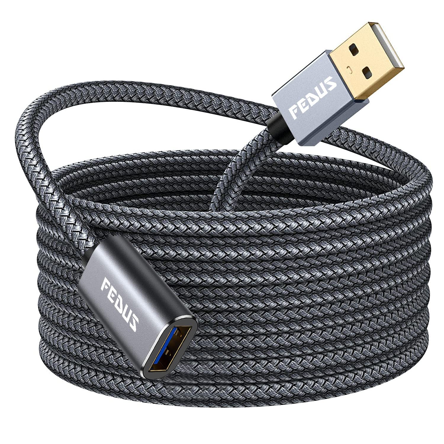 Fedus Usb 3.0 Extension Cable 5 Meter Active Usb Cable Extender Built-in Signal Booster Nylon Braided Usb 3.0 Type A Male To Usb A Female Extension Cord